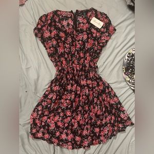 Forever 21 Flower dress(Red&Black)